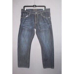 Southpole Wide-Leg Relaxed Fit Denim Jeans Baggy Y2K Size 36 x 32 Dark Wash
